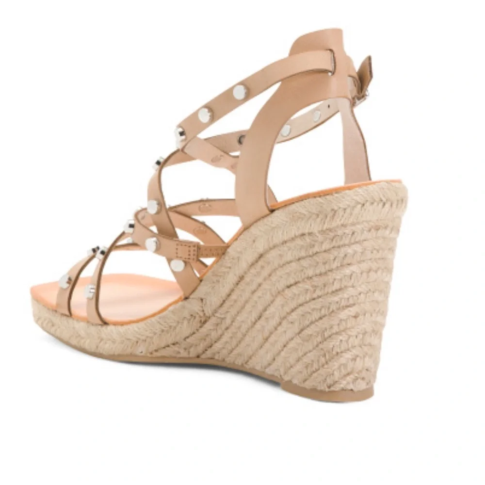 Dolce Vita Studded Espadrille Wedge Sandals Sz 9